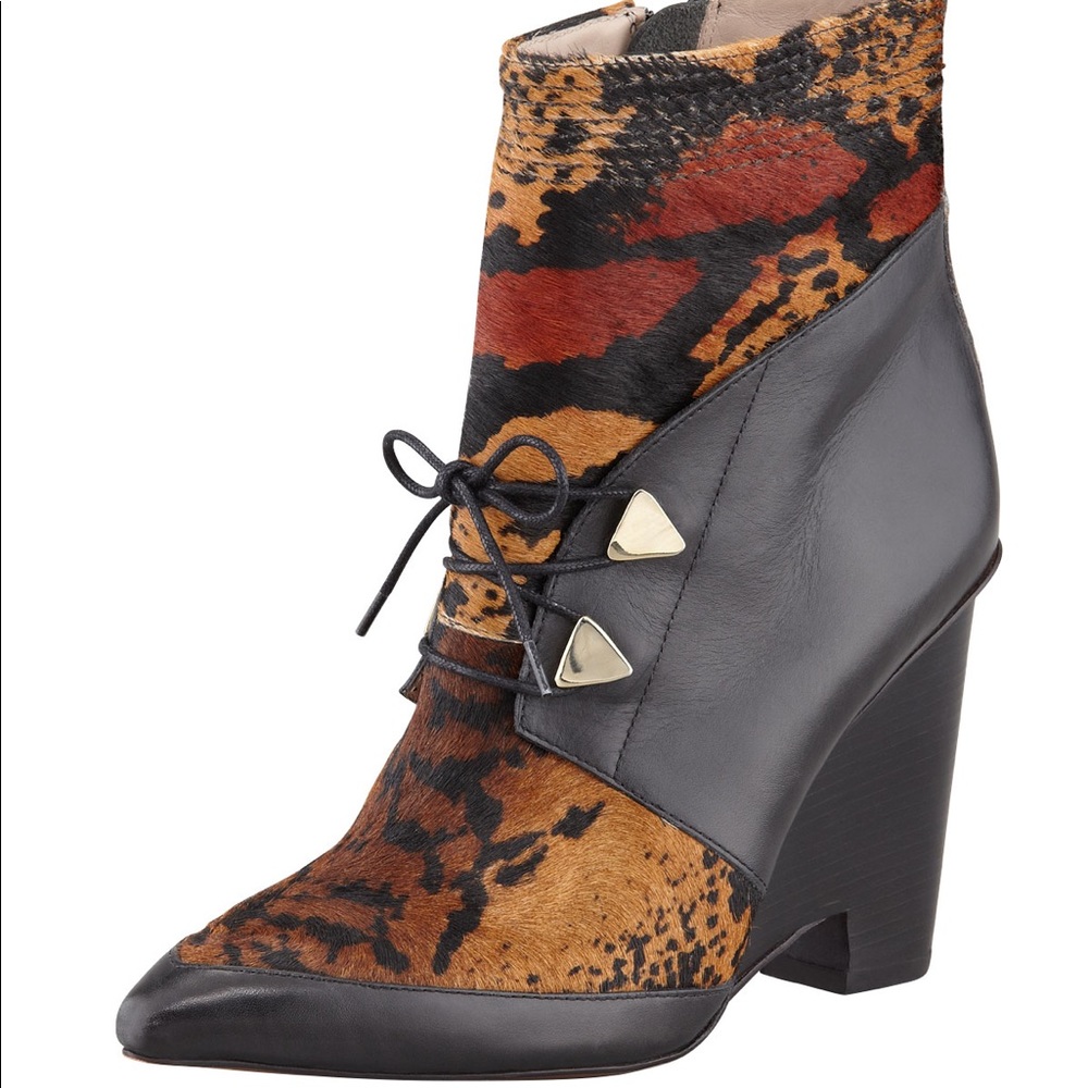 Derek Lam 10 Crosby Yola Calf Hair Wedge Boots